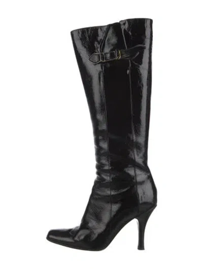 Pre-owned Jimmy Choo Patent Leather Boots In Black