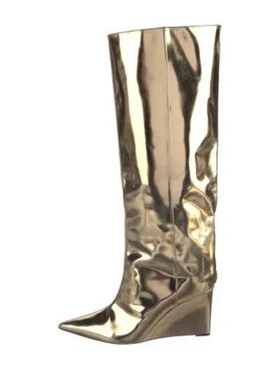 Pre-owned Jimmy Choo Patent Leather Boots In Gold