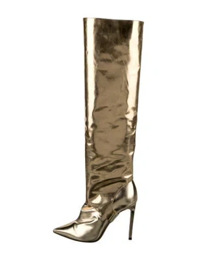 Pre-owned Jimmy Choo Patent Leather Boots In Gold