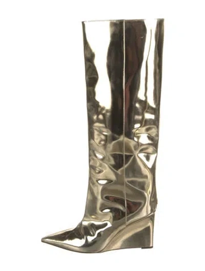 Pre-owned Jimmy Choo Patent Leather Boots In Gold/metallic