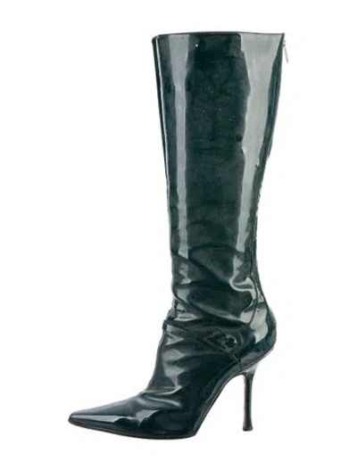 Pre-owned Jimmy Choo Patent Leather Boots In Green