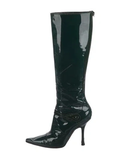Pre-owned Jimmy Choo Patent Leather Boots In Green