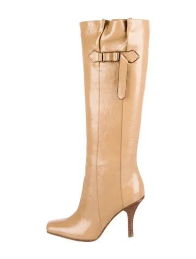 Pre-owned Jimmy Choo Patent Leather Boots In Neutral