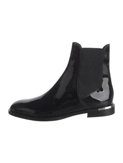 Pre-owned Jimmy Choo Patent Leather Chelsea Boots In Black