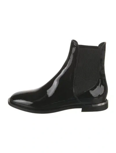 Pre-owned Jimmy Choo Patent Leather Chelsea Boots In Black