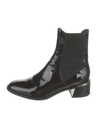 Pre-owned Jimmy Choo Patent Leather Chelsea Boots In Black