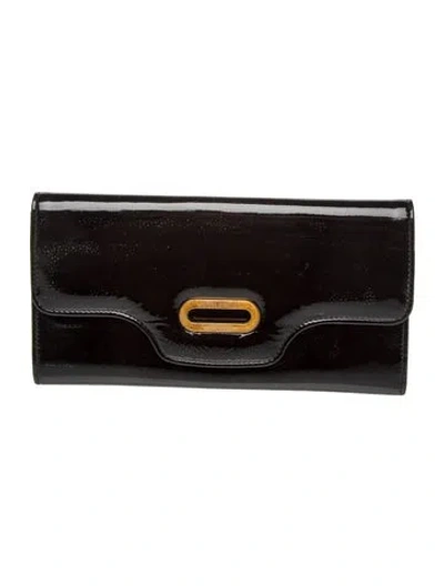 Pre-owned Jimmy Choo Patent Leather Clutch In Black