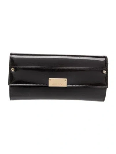 Pre-owned Jimmy Choo Patent Leather Clutch In Black