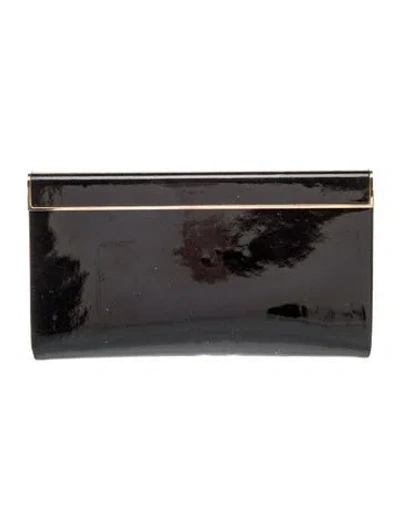 Pre-owned Jimmy Choo Patent Leather Clutch In Black