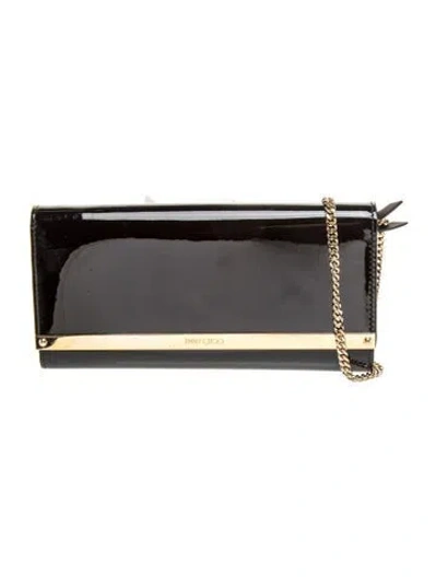 Pre-owned Jimmy Choo Patent Leather Clutch In Black
