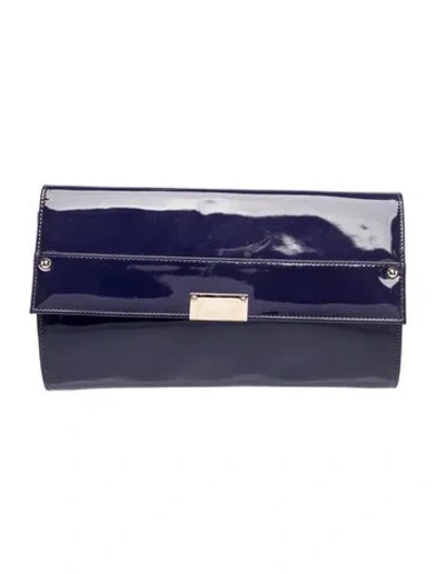 Pre-owned Jimmy Choo Patent Leather Clutch In Blue