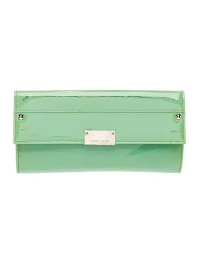 Pre-owned Jimmy Choo Patent Leather Clutch In Green