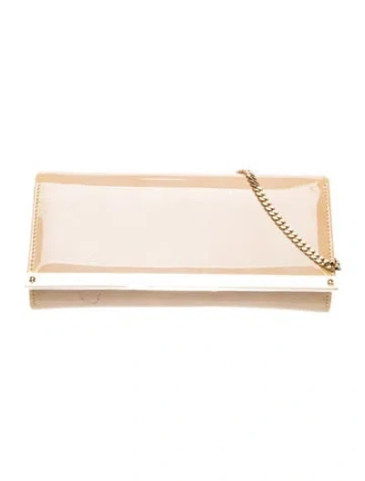 Pre-owned Jimmy Choo Patent Leather Clutch In Neutral