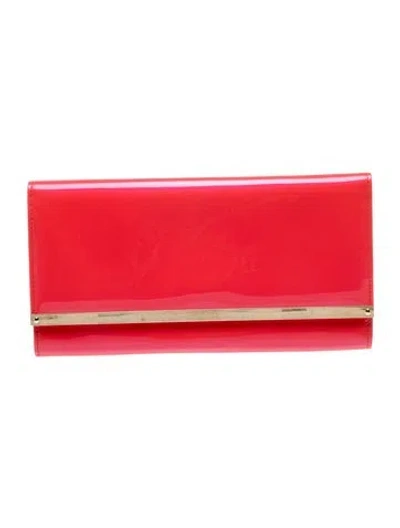 Pre-owned Jimmy Choo Patent Leather Clutch In Red