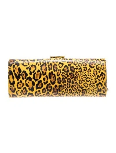 Pre-owned Jimmy Choo Patent Leather Clutch In Yellow