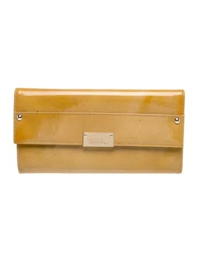 Pre-owned Jimmy Choo Patent Leather Clutch In Yellow