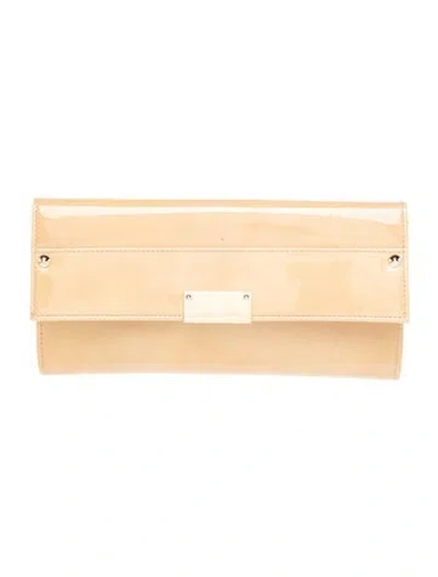 Pre-owned Jimmy Choo Patent Leather Clutch In Yellow