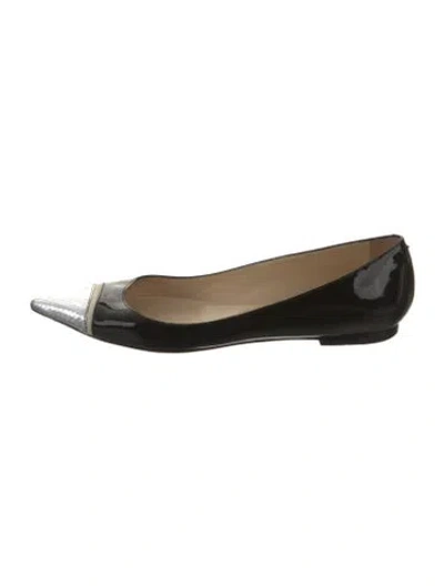 Pre-owned Jimmy Choo Patent Leather Colorblock Pattern Ballet Flats In Multi