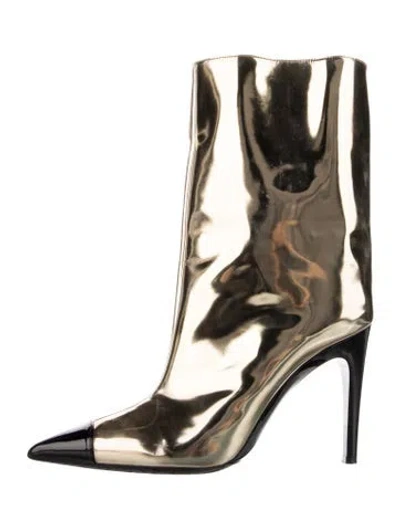 Pre-owned Jimmy Choo Patent Leather Colorblock Pattern Boots
