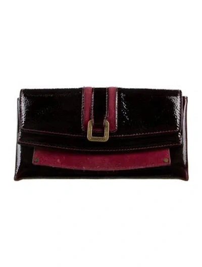 Pre-owned Jimmy Choo Patent Leather Colorblock Pattern Wallet In Multi