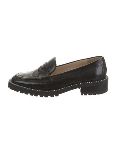 Pre-owned Jimmy Choo Patent Leather Crystal Embellishments Loafers In Black