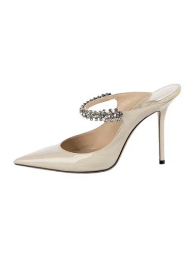 Pre-owned Jimmy Choo Patent Leather Crystal Embellishments Mules