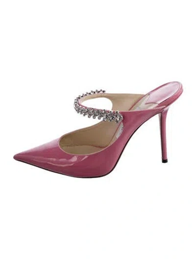 Pre-owned Jimmy Choo Patent Leather Crystal Embellishments Mules In Multi