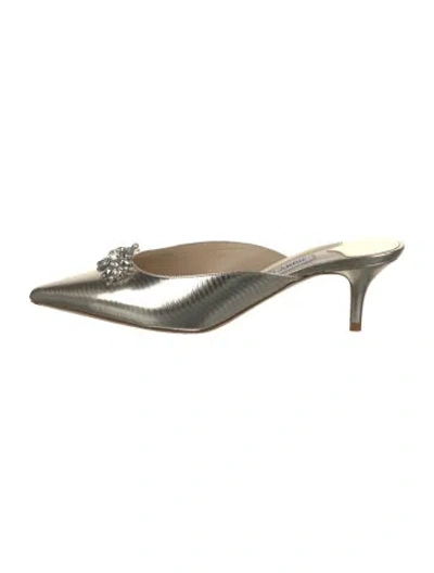 Pre-owned Jimmy Choo Patent Leather Crystal Embellishments Mules In Multi