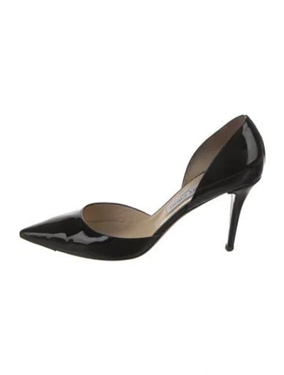 Pre-owned Jimmy Choo Patent Leather D'orsay Pumps In Black