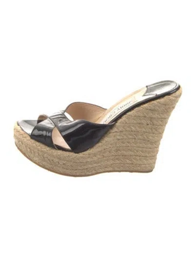 Pre-owned Jimmy Choo Patent Leather Espadrilles In Black