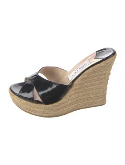 Pre-owned Jimmy Choo Patent Leather Espadrilles In Black