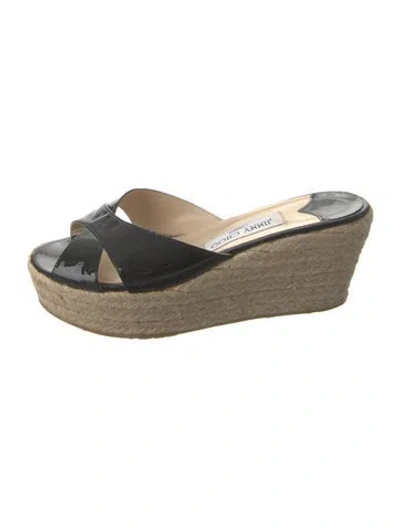 Pre-owned Jimmy Choo Patent Leather Espadrilles In Black