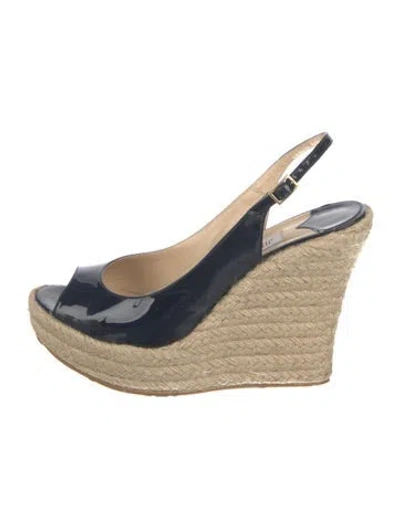 Pre-owned Jimmy Choo Patent Leather Espadrilles In Blue