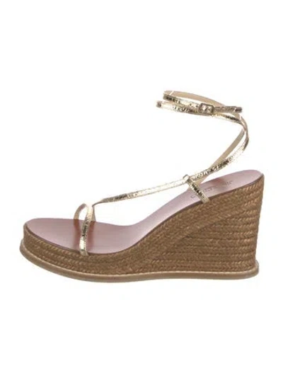 Pre-owned Jimmy Choo Patent Leather Espadrilles In Gold