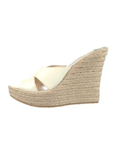 Pre-owned Jimmy Choo Patent Leather Espadrilles In Neutral