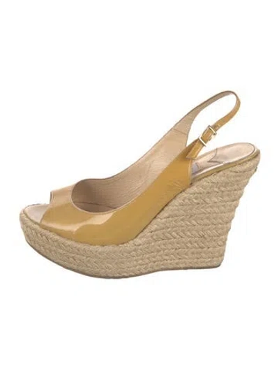 Pre-owned Jimmy Choo Patent Leather Espadrilles In Neutral