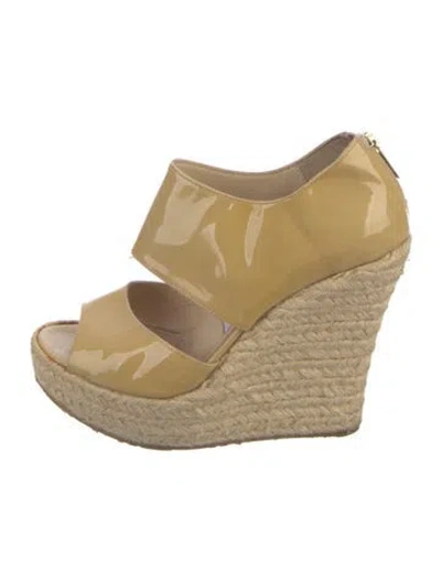 Pre-owned Jimmy Choo Patent Leather Espadrilles In Neutral