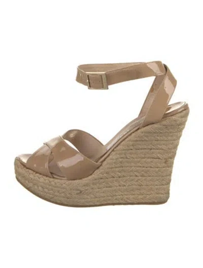 Pre-owned Jimmy Choo Patent Leather Espadrilles In Neutral