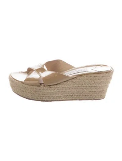Pre-owned Jimmy Choo Patent Leather Espadrilles In Neutrals