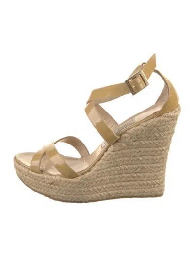 Pre-owned Jimmy Choo Patent Leather Espadrilles In Neutrals