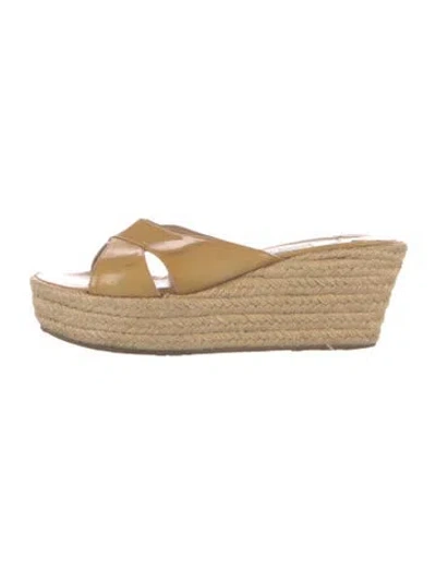Pre-owned Jimmy Choo Patent Leather Espadrilles In Neutrals