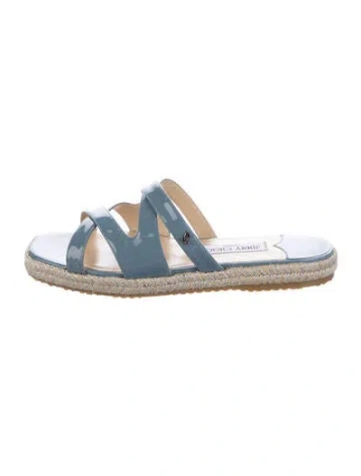 Pre-owned Jimmy Choo Patent Leather Espadrilles W/ Tags In Blue