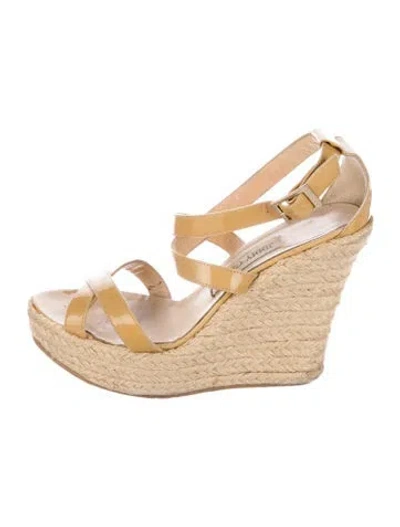 Pre-owned Jimmy Choo Patent Leather Espadrilles In Yellow