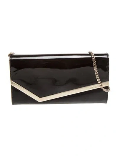 Pre-owned Jimmy Choo Patent Leather Evening Bag In Black
