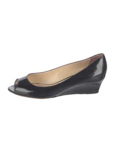 Pre-owned Jimmy Choo Patent Leather Flats In Blue