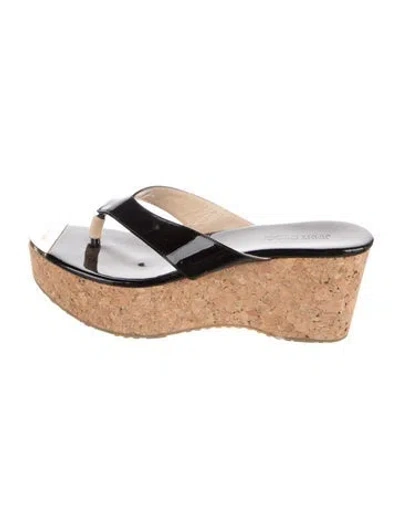 Pre-owned Jimmy Choo Patent Leather Flip Flops