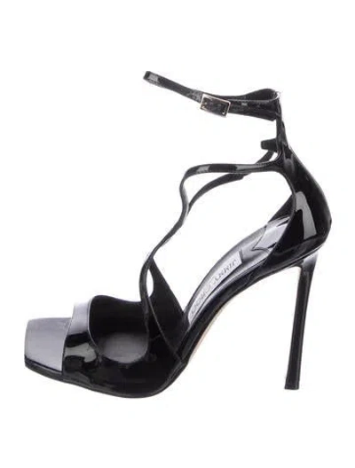 Pre-owned Jimmy Choo Patent Leather Gladiator Sandals In Black
