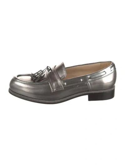 Pre-owned Jimmy Choo Patent Leather Loafers In Grey
