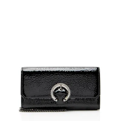 Jimmy Choo Patent Leather Madeline Crossbody In Black