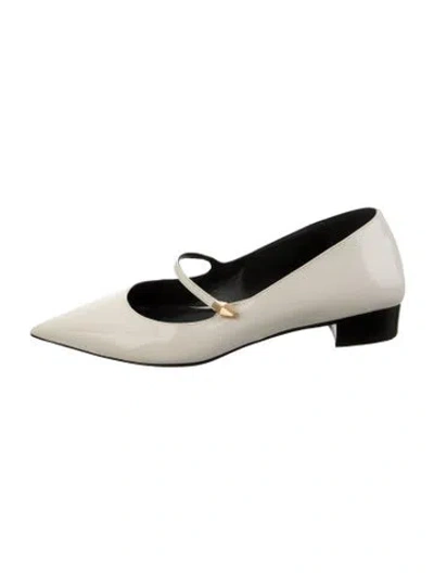 Pre-owned Jimmy Choo Patent Leather Mary Jane Flats In White